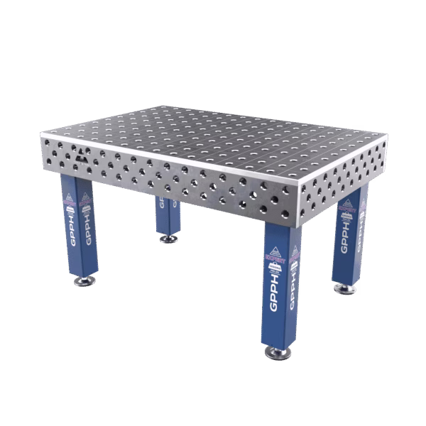 Masă de sudură EXPERT Dimensiune - 1500x1000mm, Grilă - 100x100mm, Sistem - Φ28, Picioare - pe picioare