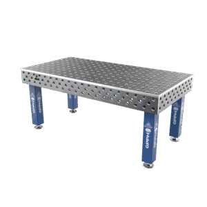 Mesa de soldadura EXPERT Tamaño - 2000x1000mm, Rejilla - 100x100mm, Sistema - Φ28, Patas - sobre pies