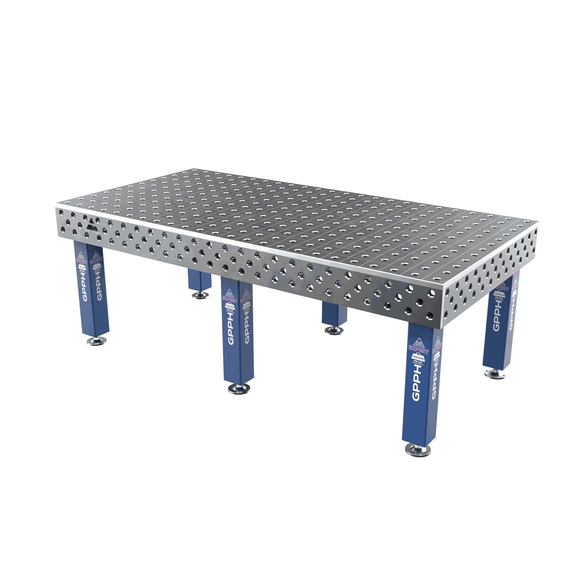 Welding table EXPERT Size - 2400x1200mm, Grid - 100x100mm, System - Φ28, Legs - on feet