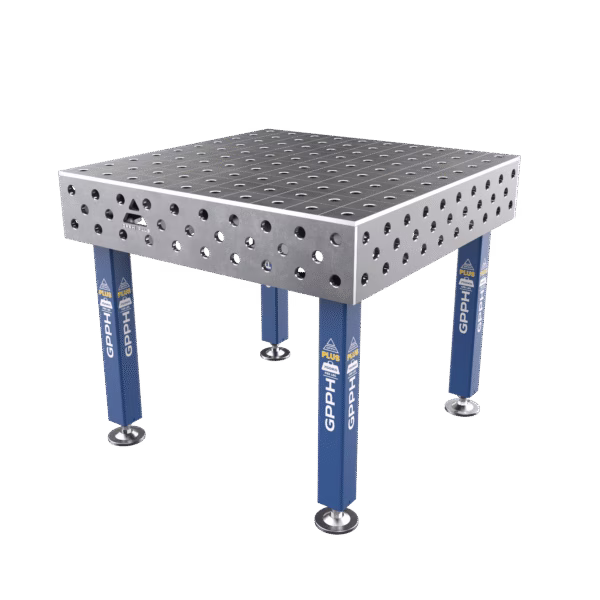Schweißtisch PLUS Größe - 1000x1000mm, Raster - 100x100mm, System - Φ28, Beine - auf Füßen