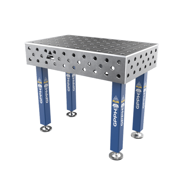 Mesa de soldadura PLUS Tamaño – 1000x600mm, Rejilla – 100x100mm, Sistema – Φ28, Patas – Sobre pies