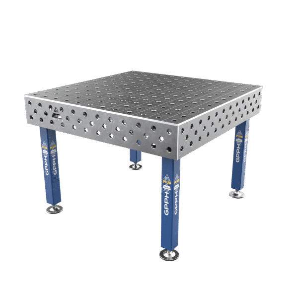 Schweißtisch PLUS Raster - 100x100mm, System - Φ28, Größe - 1200x1200mm, Beine - auf Füßen