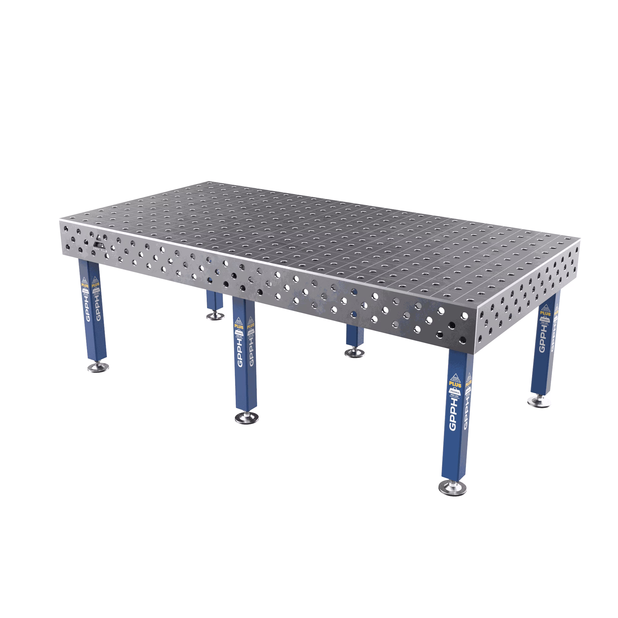 Welding Table PLUS Grid - 100x100mm, System - Φ28, Size - 2400x1200mm, Legs - On feet