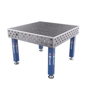 Mesa de soldadura PRO Rejilla - 100x100mm, Sistema - Φ28, Tamaño - 1200x1200mm, Patas - Sobre pies