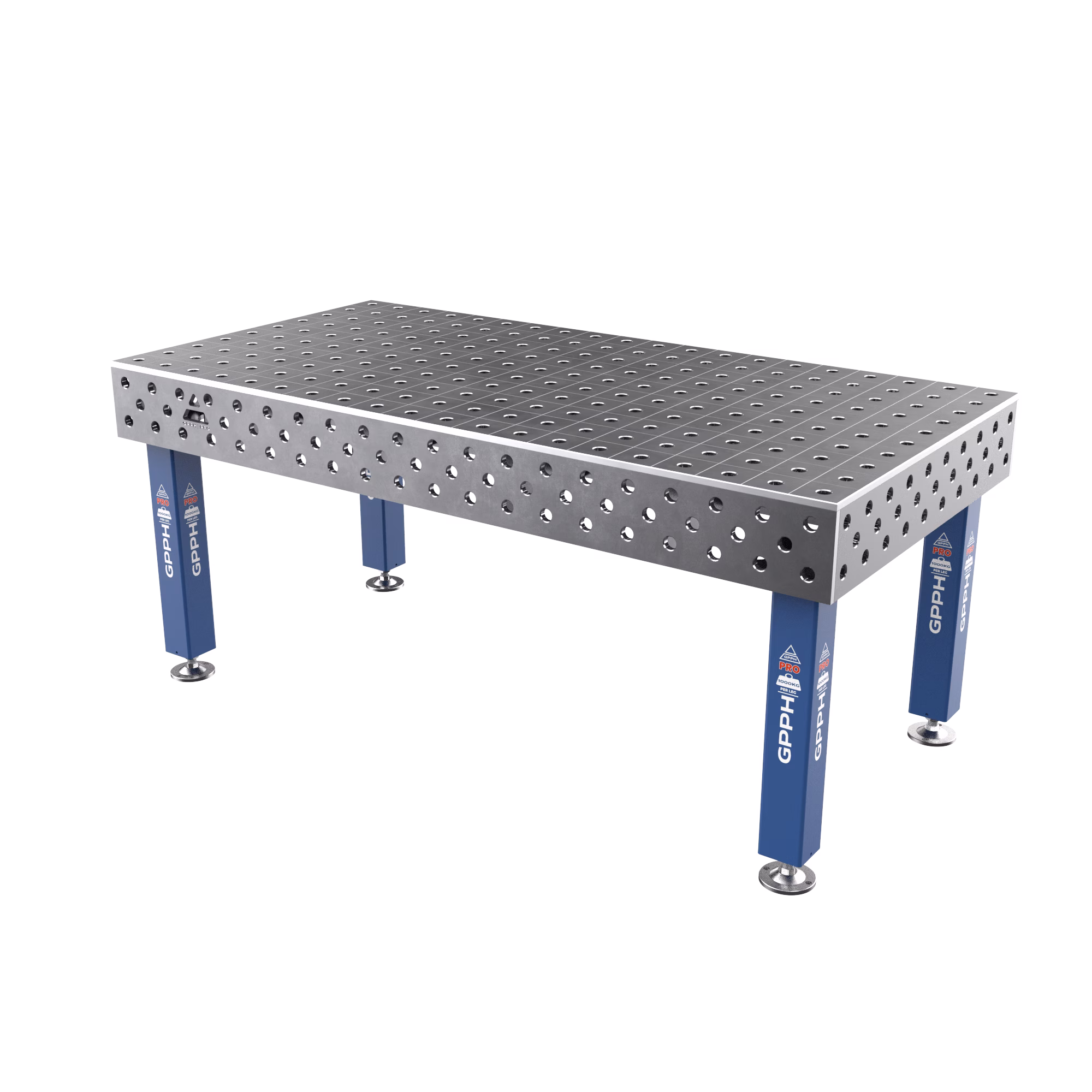 Stół Spawalniczy PRO Siatka - 100x100mm, System - Φ28, Rozmiar - 2000x1000mm, Nogi - Na stopach