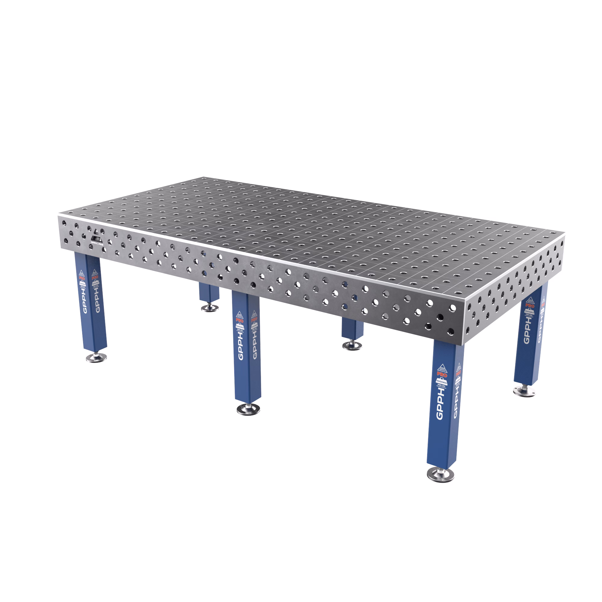 Welding Table PRO Grid - 100x100mm, System - Φ28, Size - 2400x1200mm, Legs - On feet