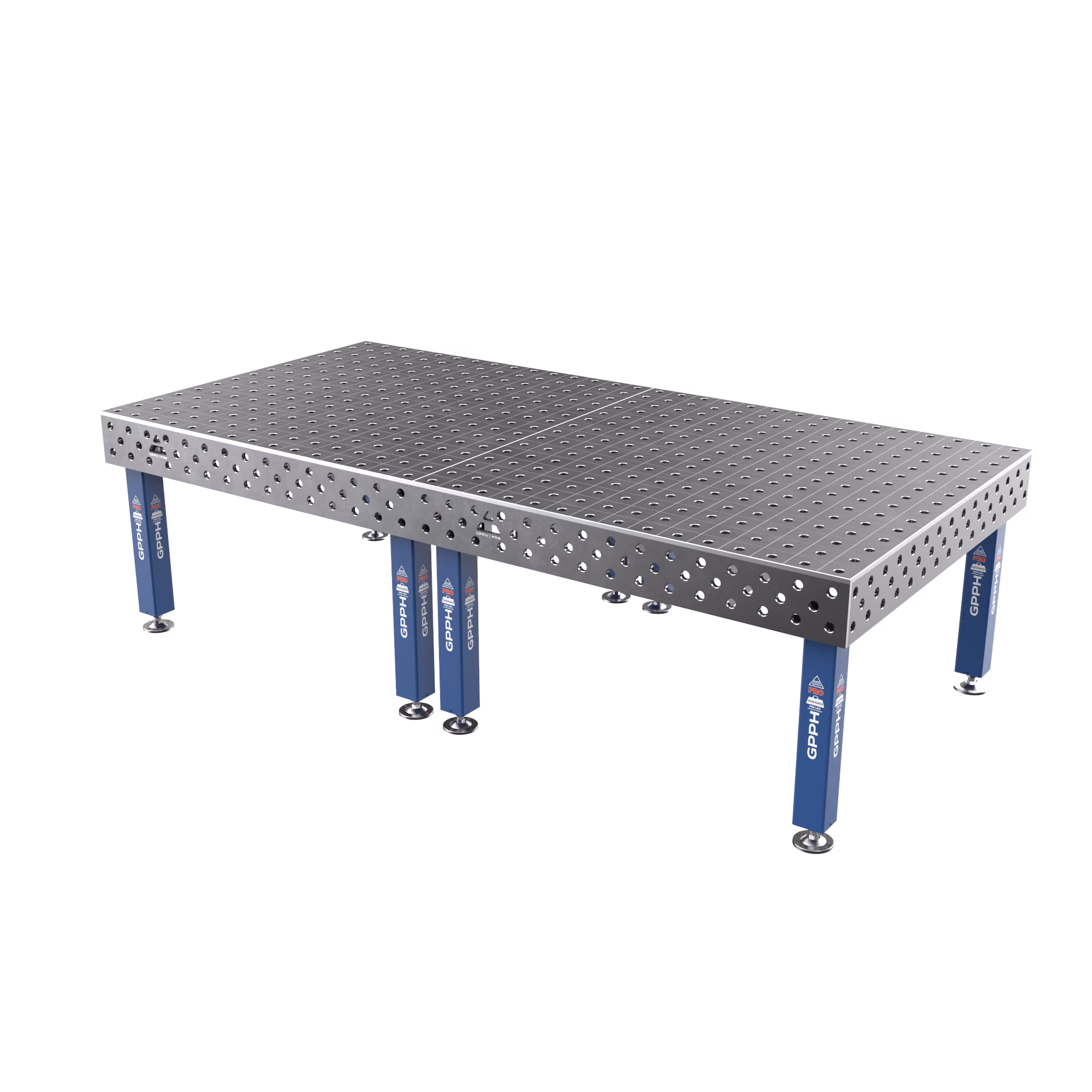 Stół Spawalniczy PRO Rozmiar - 3000x1480mm, Siatka - 100x100mm, System - Φ28, Nogi - Na stopach