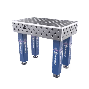 Schweißtisch EXPERT Größe - 1000x600mm, Raster - diagonal, System - Φ28, Beine - auf Füßen