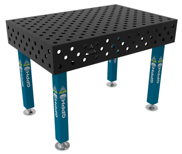 Welding table PLUS Size - 1200x800mm, Grid - diagonal, System - Φ28, Legs - On feet