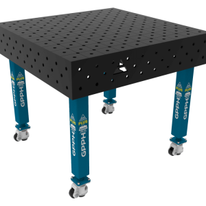 Welding table PLUS Size - 1000x1000mm, Grid - diagonal, System - Φ16, Legs - On wheels