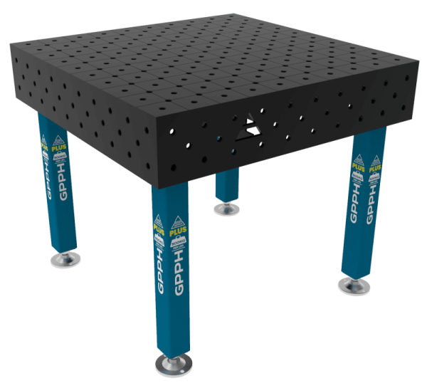 Welding table PLUS Size - 1000x1000mm, Grid - diagonal, System - Φ16, Legs - On feet