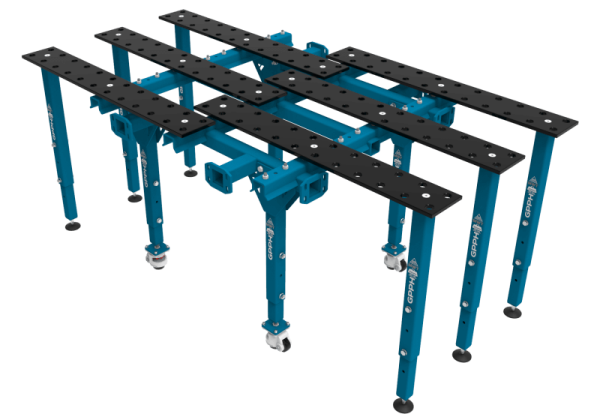 Table de soudage modulaire simple, pliable, nitrurée, 2170x1200 mm
