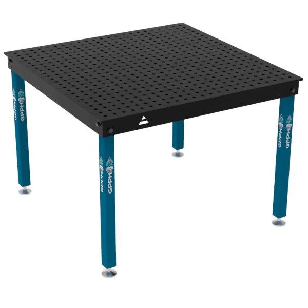 Mesa de soldadura BASIC Dimensiones: 1200 x 1200 mm, rejilla: 50 x 50 mm, sistema: Φ16, patas: sobre pies