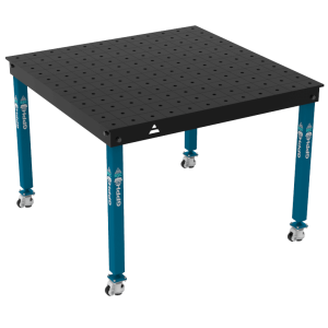 Mesa de soldadura BASIC Tamaño: 1200 x 1200 mm, rejilla: 100 x 100 mm, sistema: Φ16, patas: con ruedas
