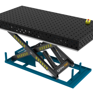 Welding table PLUS 2400x1200 mm with hydraulic lifting system, system 28, grid 100x100mm