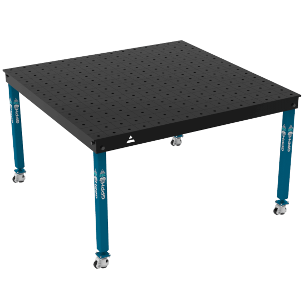 Svařovací stůl BASIC Rozměry – 1500 x 1480 mm, síť – 100 x 100 mm, systém – Φ16, nohy – na kolečkách