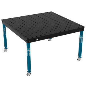 Svařovací stůl BASIC Rozměry – 1500 x 1480 mm, síť – 100 x 100 mm, systém – Φ28, nohy – na kolečkách