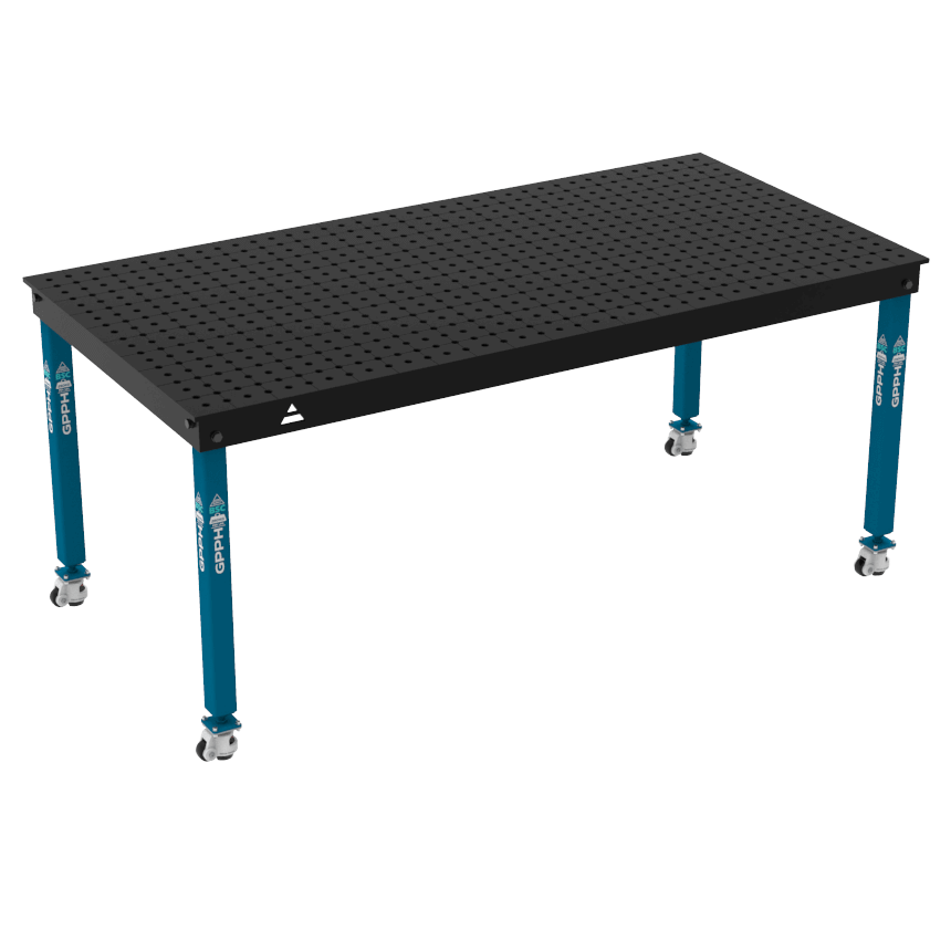Table de soudage BASIC Dimensions - 2000x1000mm, Grille - 50x50mm, Système - Φ16, Pieds - Sur roulettes