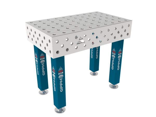 Hegesztőasztal PRO INOX  Méret – 1000x600 mm, Háló – 100x100 mm, Rendszer – Φ28, Lábak – Lábakon