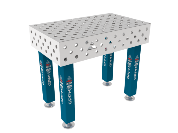 Table de soudage PRO INOX Dimensions : 1000 x 600 mm, Grille : diagonale, Système : Φ28, Pieds : sur patins