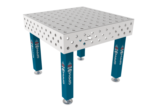 Table de soudage PRO INOX 1000 x 1000 mm Grille - 100x100mm, Système - Φ28, Pieds - Sur patins, Plateau - Plateau PRO INOX