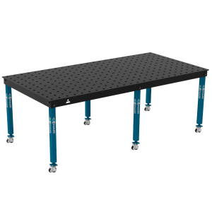 Svařovací stůl BASIC Rozměry – 2400 x 1200 mm, síť – 100 x 100 mm, systém – Φ28, nohy – na kolečkách