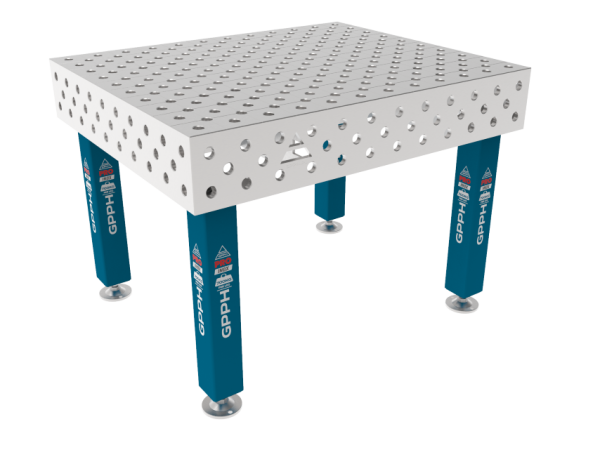 Table de soudage PRO INOX 1200 x 1000 mm Grille - diagonale, Système - Φ28, Pieds - Sur pieds, Plateau - Plateau PRO INOX