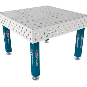 Table de soudage PRO INOX 1200 x 1200 mm Grille - 100x100mm, Système - Φ28, Pieds - Sur patins, Plateau - Plateau PRO INOX