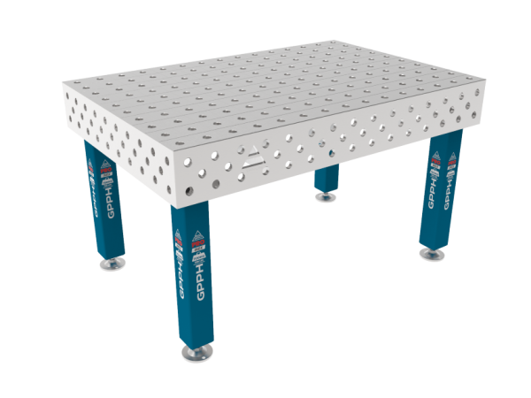 Table de soudage PRO INOX 1500 x 1000 mm Grille - 100x100mm, Système - Φ28, Pieds - Sur patins, Plateau - Plateau PRO INOX