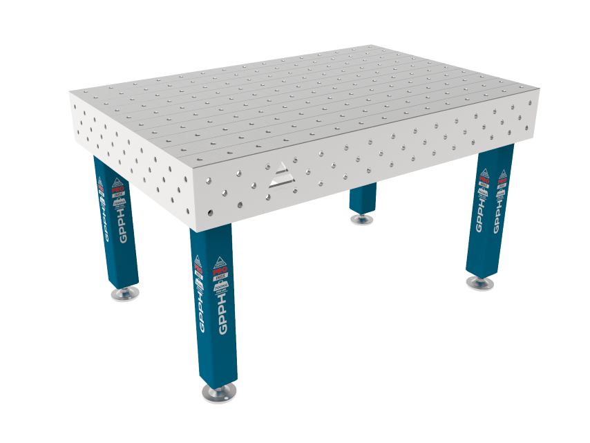Mesa de soldadura PRO INOX 1500 x 1000 mm Malla: 100 x 100 mm, sistema: Φ16, patas: sobre pies, tablero: tablero PRO INOX