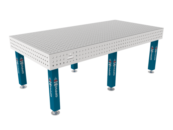 Table de soudage PRO INOX 2400 x 1200 mm Grille - 50x50mm, Système - Φ16, Pieds - Sur pieds, Plateau - Plateau PRO INOX