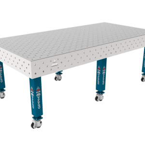 Table de soudage PRO INOX 2400 x 1200 mm Grille - diagonale, Système - Φ16, Pieds - Sur roulettes, Plateau - Plateau PRO INOX