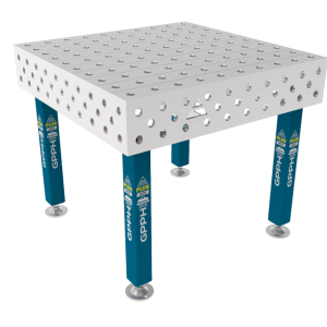 Table de soudage PLUS INOX 1000 x 1000 mm Grille - 100x100mm, Système - Φ28, Pieds - Sur socle, Plateau - Plateau PLUS INOX