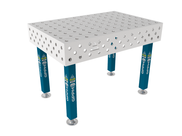Table de soudage PLUS INOX 1200 x 800 mm Grille - 100x100mm, Système - Φ28, Pieds - Sur socle, Plateau - Plateau PLUS INOX
