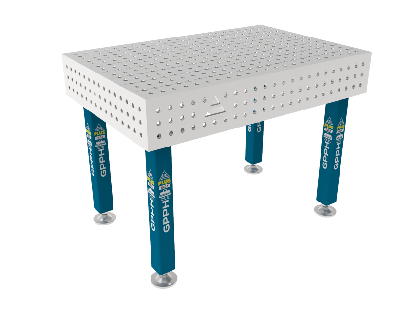 Schweißtisch PLUS INOX 1200 x 800 mm Gitter - 50x50mm, System - Φ16, Beine - Auf Füßen, Tischplatte - Tischplatte PLUS INOX