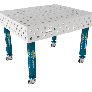 Hegesztőasztal PLUS INOX 1200 x 1000 mm Háló - 100x100mm, Rendszer - Φ28, Lábak - Kerekeken, Asztallap - Asztallap plusz INOX