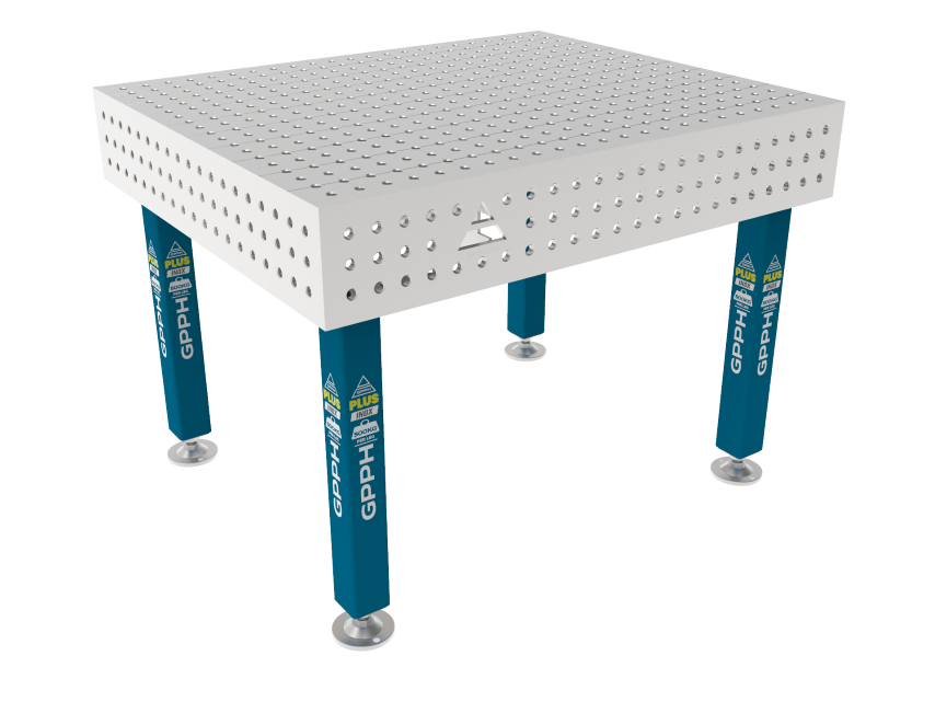 Hegesztőasztal PLUS INOX 1200 x 1000 mm Háló - 50x50mm, Rendszer - Φ16, Lábak - Lábakon, Asztallap - Asztallap plusz INOX