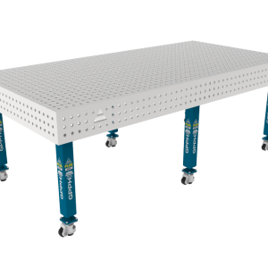 Table de soudage PLUS INOX 2400 x 1200 mm Grille - 50x50mm, Système - Φ16, Pieds - Sur roulettes, Plateau - Plateau PLUS INOX