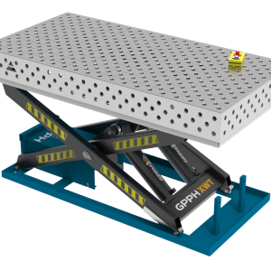 Table de soudage PRO INOX 2000x1000 mm avec système de levage hydraulique, système 28, grille diagonale