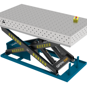 Table de soudage PRO INOX 2000x1000 mm avec système de levage hydraulique, système 16, grille 100x100mm