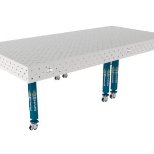 Schweißtisch PLUS INOX 3000 x 1480 mm Gitter - diagonal, System - Φ16, Beine - Auf Rollen, Tischplatte - Tischplatte PLUS INOX