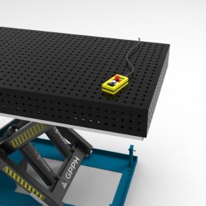 Table remote control with hydraulic lifting system