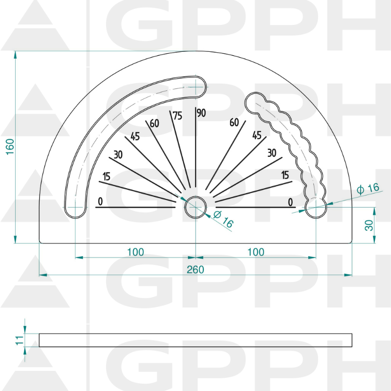 Rapporteur, Système - Φ16, Série - PLUS dessin technique