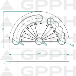 Escuadra angular, sistema - Φ28, serie - PLUS dibujo técnico