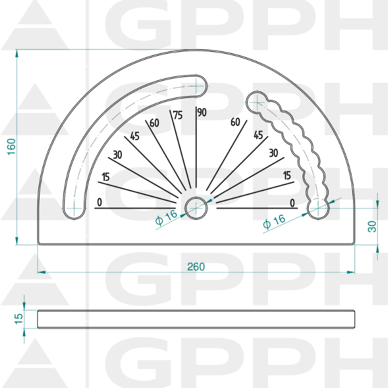 Rapporteur, Système - Φ16, Série - PRO dessin technique