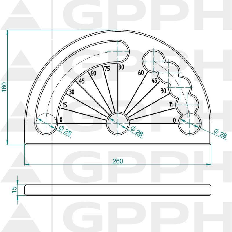Rapporteur, Système - Φ28, Série - PRO dessin technique