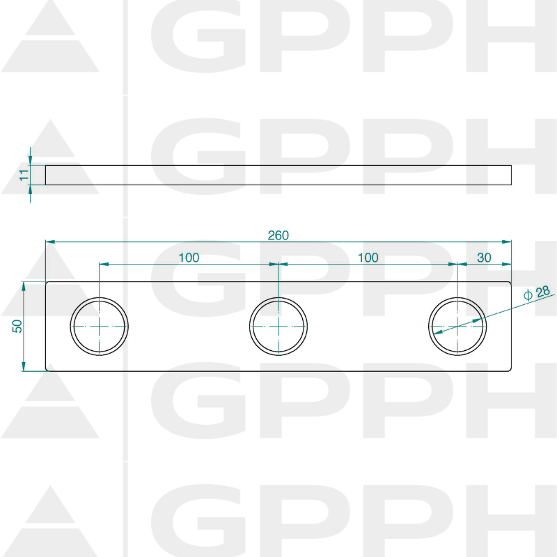 Trinquete 260, Sistema - Φ28, Serie - PLUS dibujo técnico