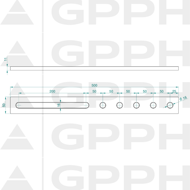 Stopper 500, System - Φ16, Serie - PLUS technische Zeichnung
