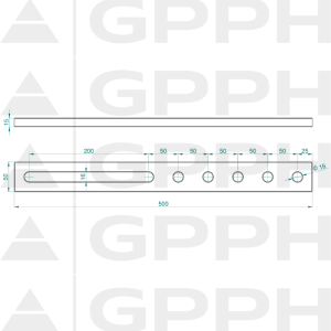 Stop 500, System - Φ16, Series - PRO technical drawing