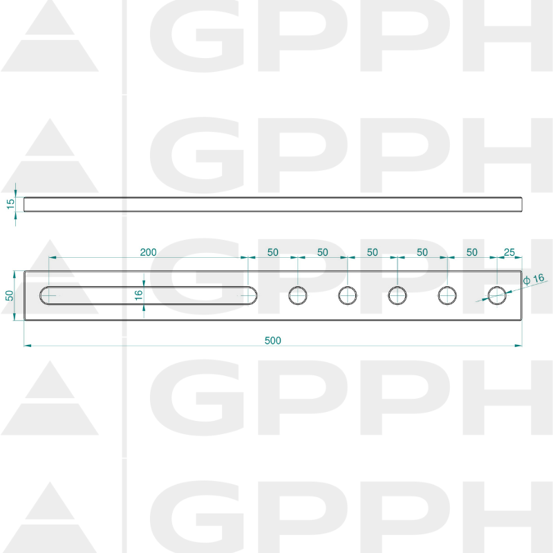 Stopper 500, System - Φ16, Serie - PRO technische Zeichnung